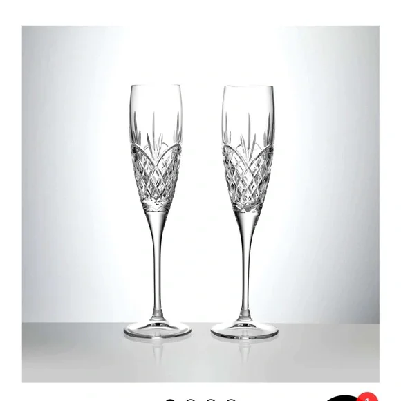 NIB Waterford Crystal Love Flutes - Picture 1 of 13